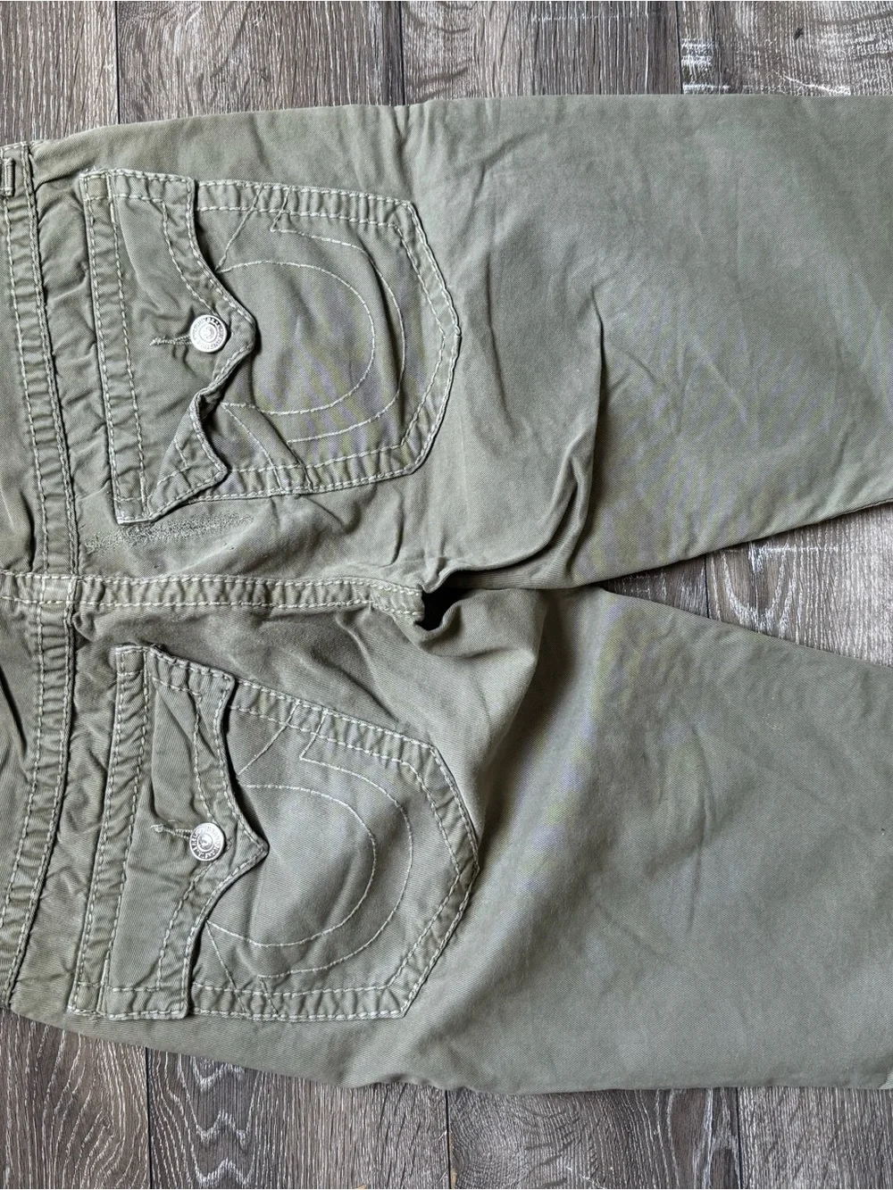 True Religion Olive Green Men's Cargo Shorts